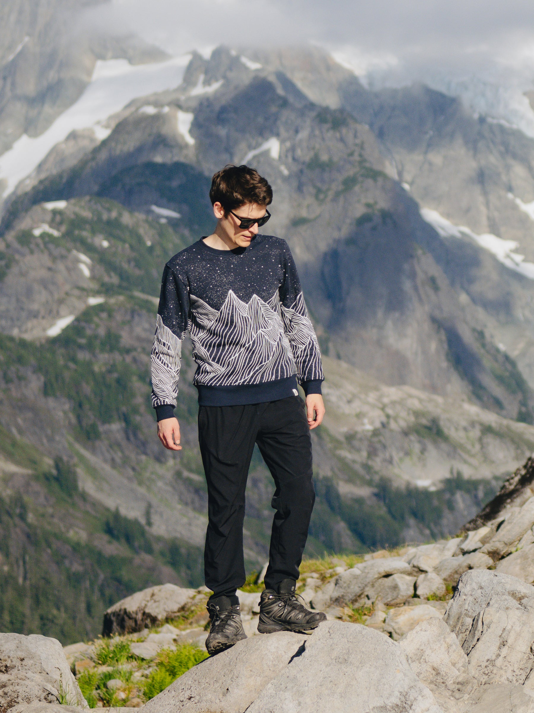 Alpine Etching Pullover, a Organic Sweatshirt by Happy Earth Apparel
