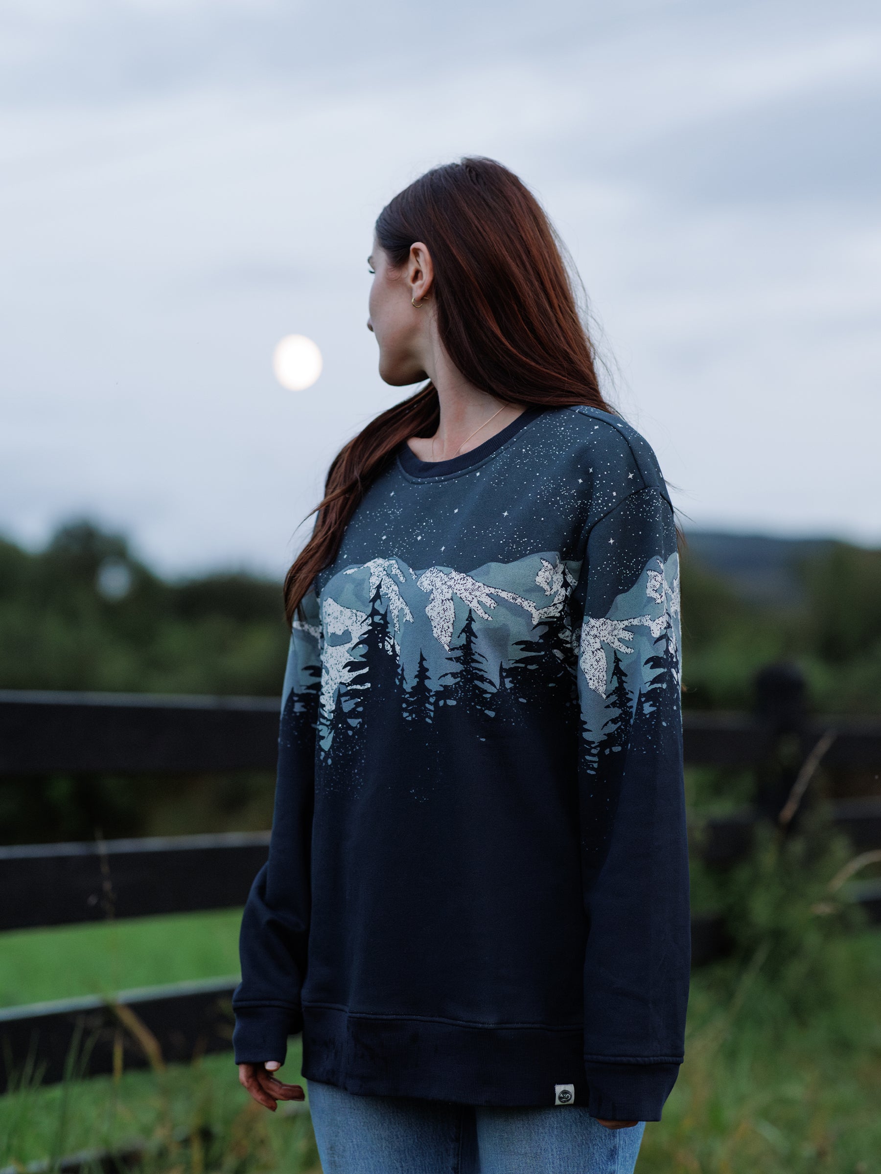 Cascadian Night Pullover, a Organic Sweatshirt by Happy Earth Apparel