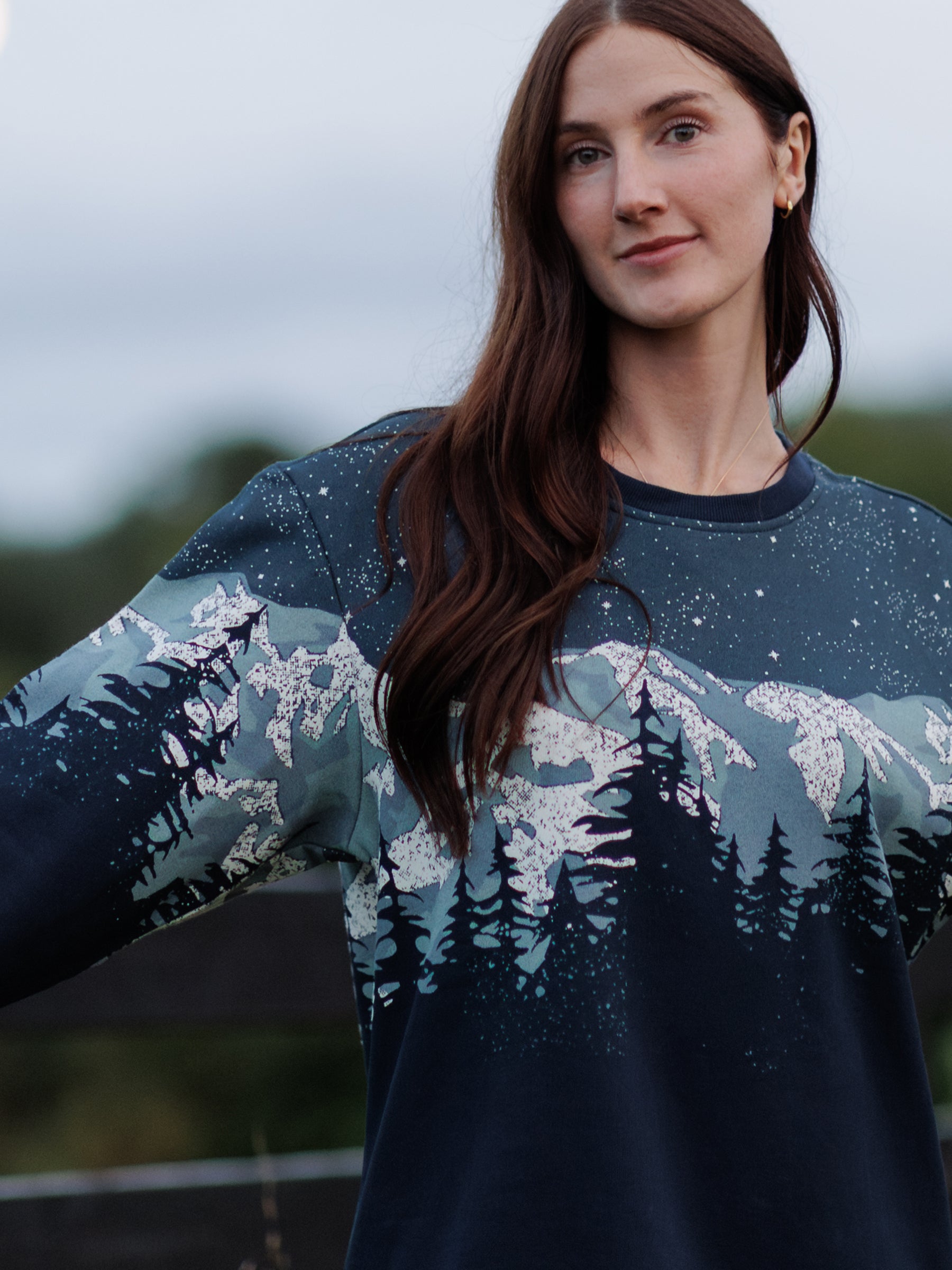 Cascadian Night Pullover, a Organic Sweatshirt by Happy Earth Apparel