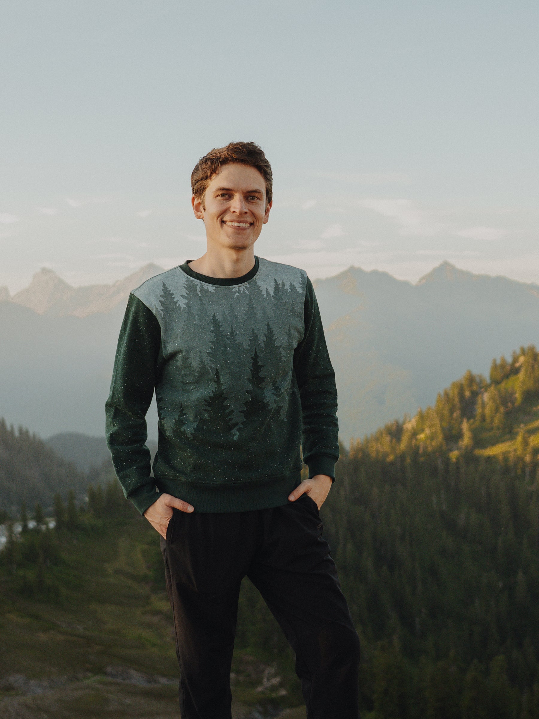 Misty Forest Pullover, a Organic Sweatshirt by Happy Earth Apparel