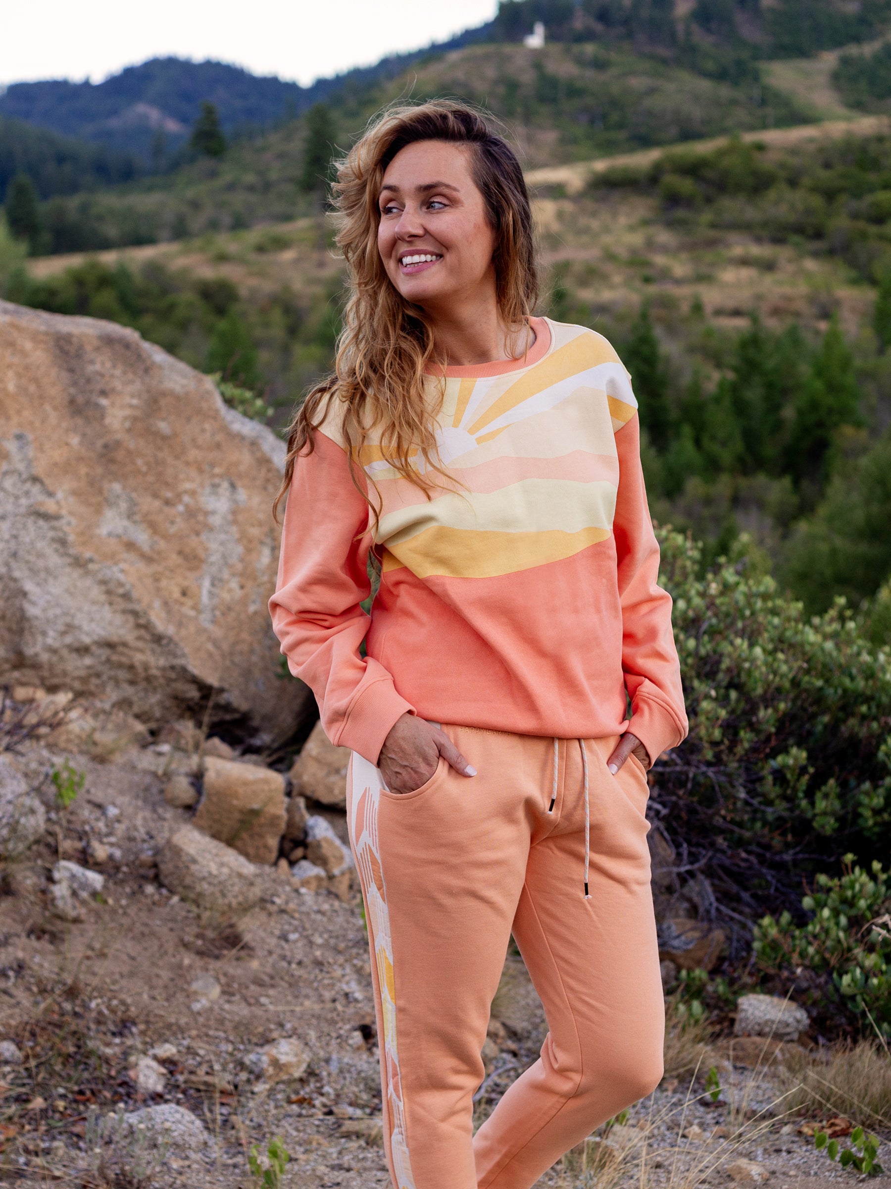 Sunburst Joggers, a Organic Joggers by Happy Earth Apparel