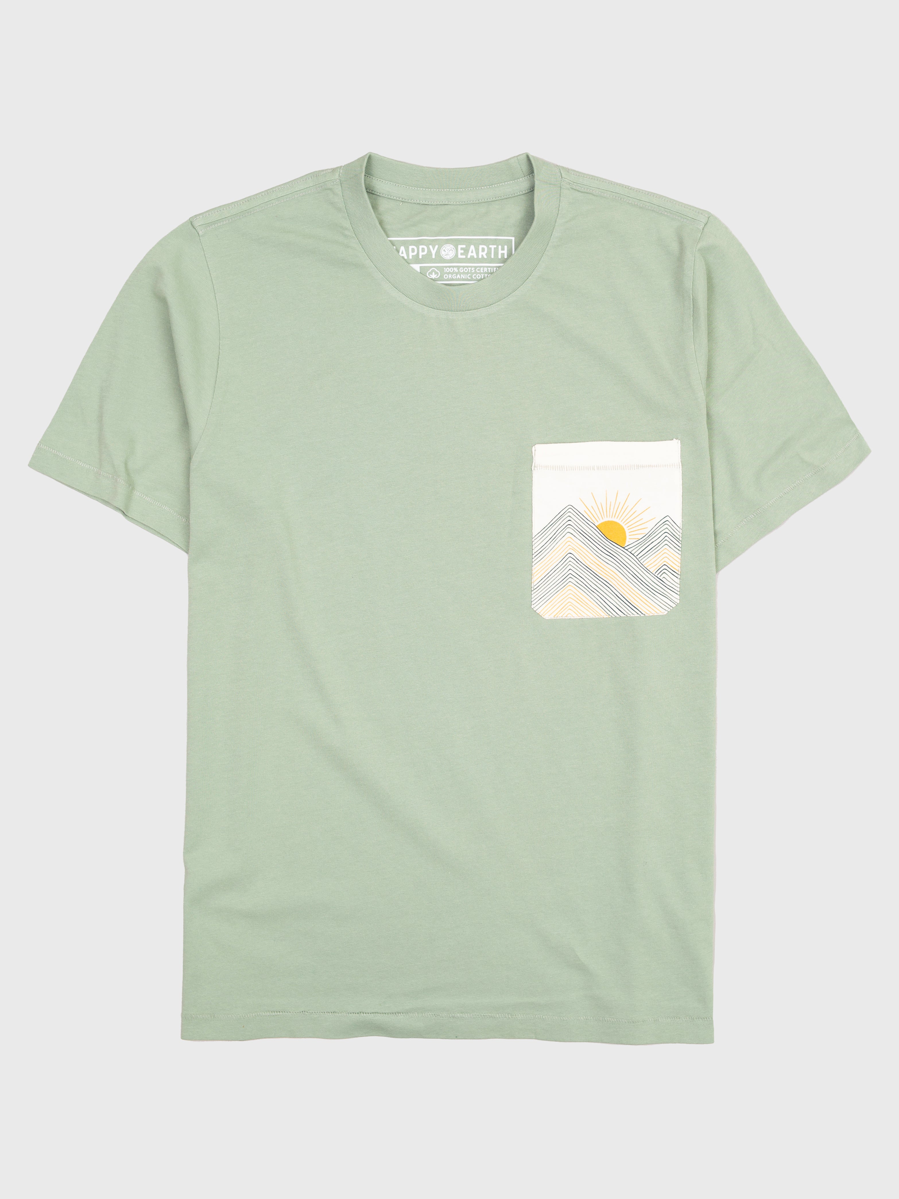 Rainbow Mountains Pocket Tee-Organic Tee-Happy Earth