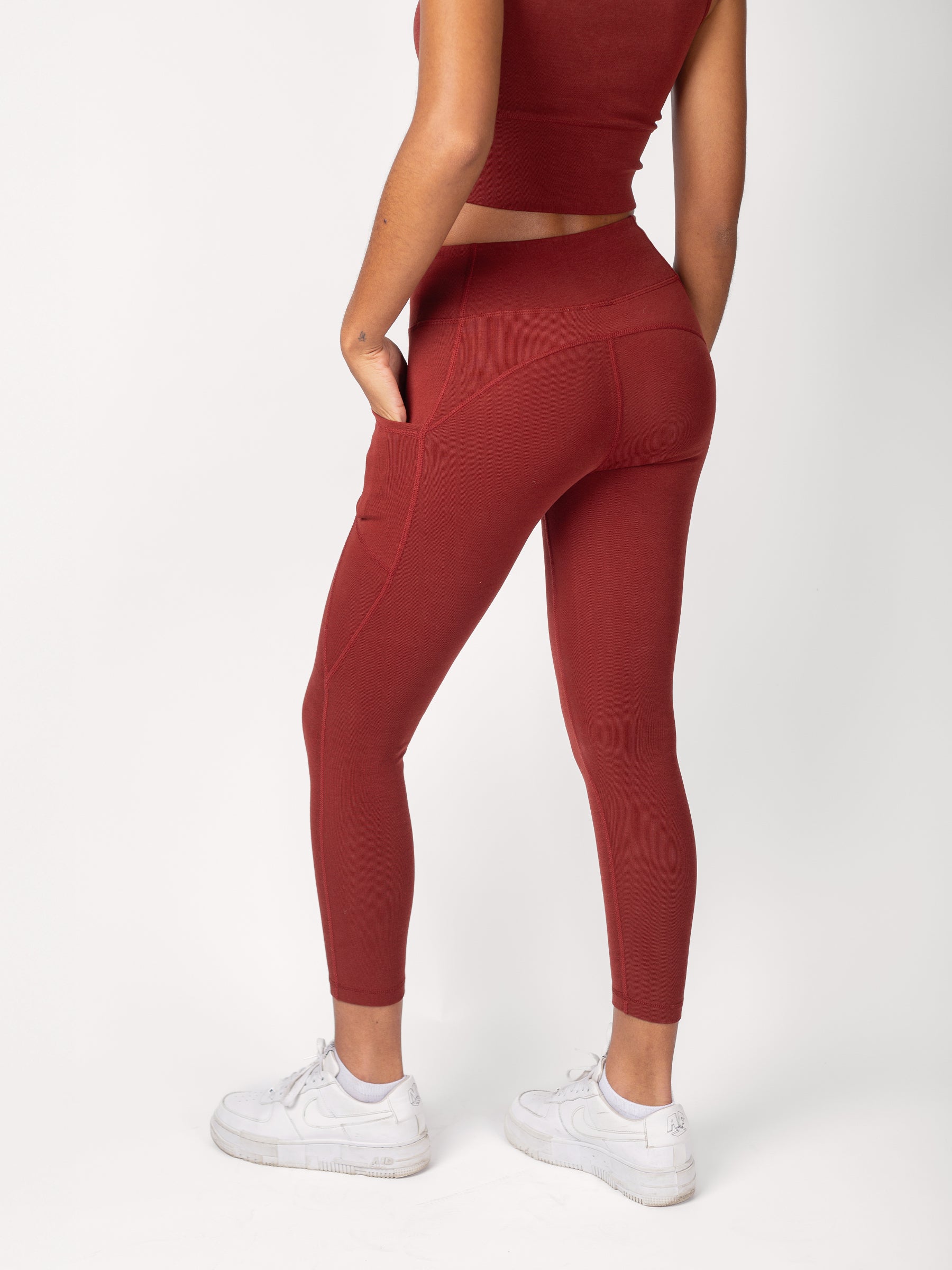 PlantTec™ Organic Crop/Petite Leggings | Redwood