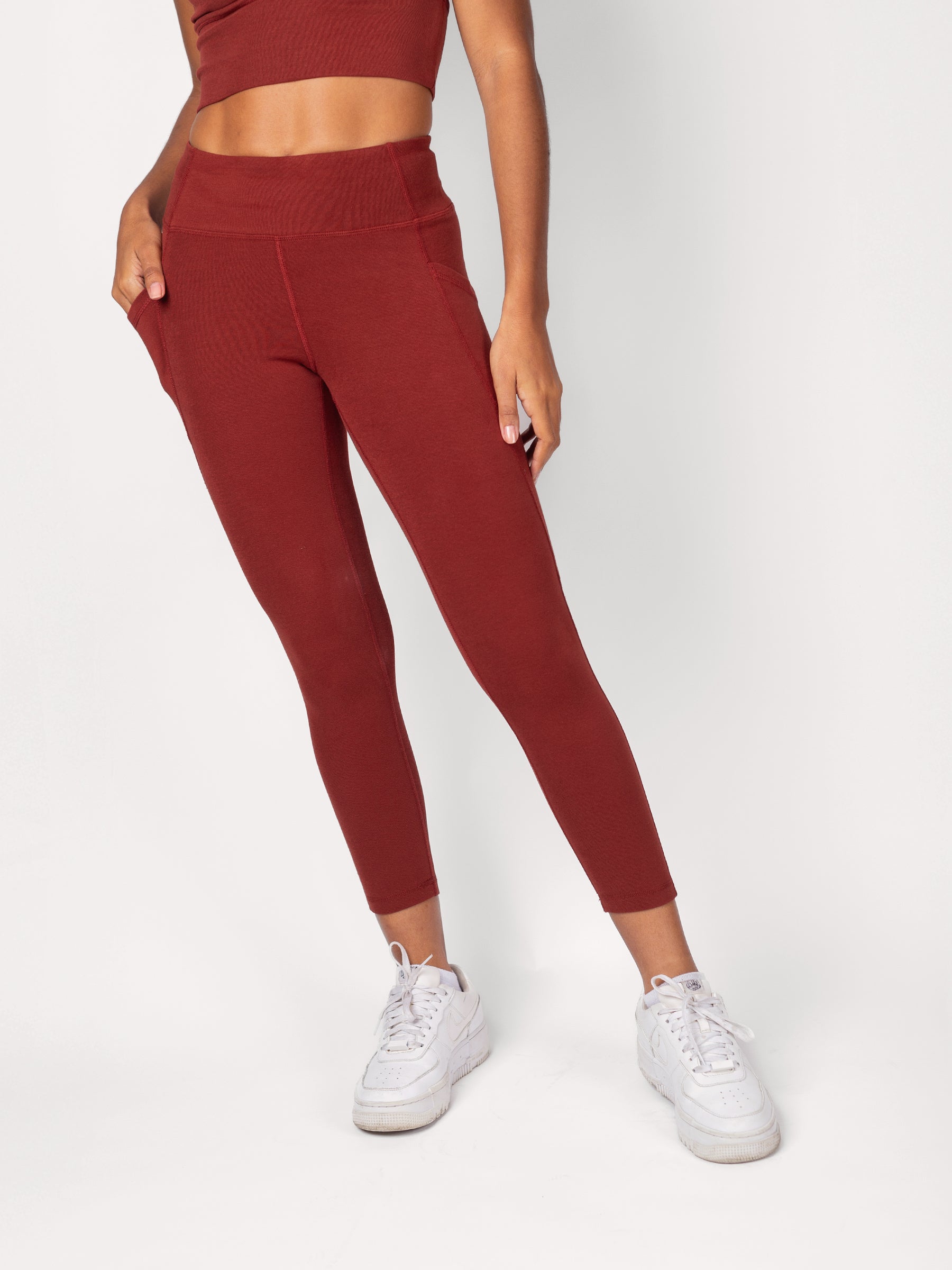 PlantTec™ Organic Crop/Petite Leggings | Redwood