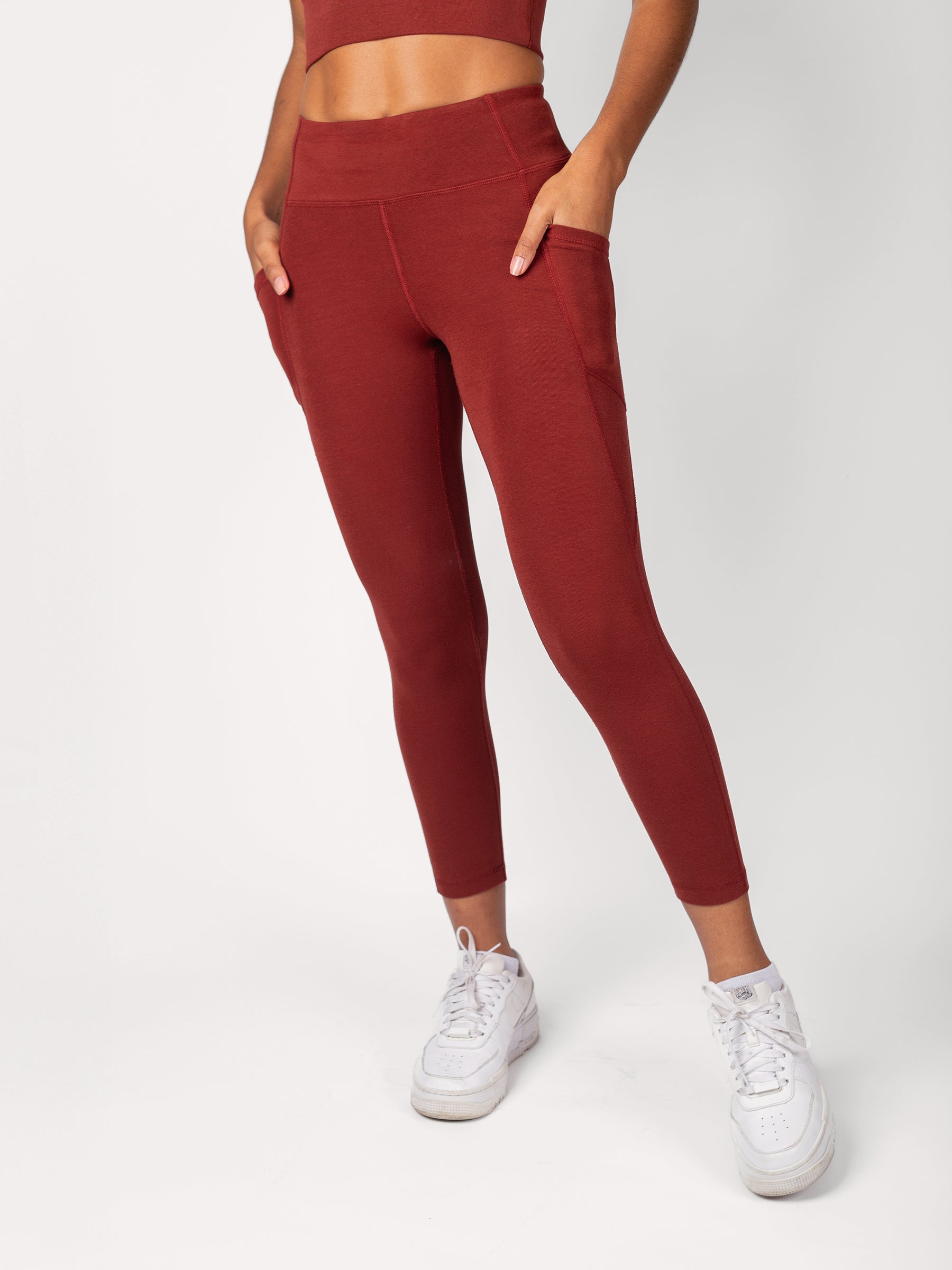 PlantTec™ Organic Crop/Petite Leggings | Redwood