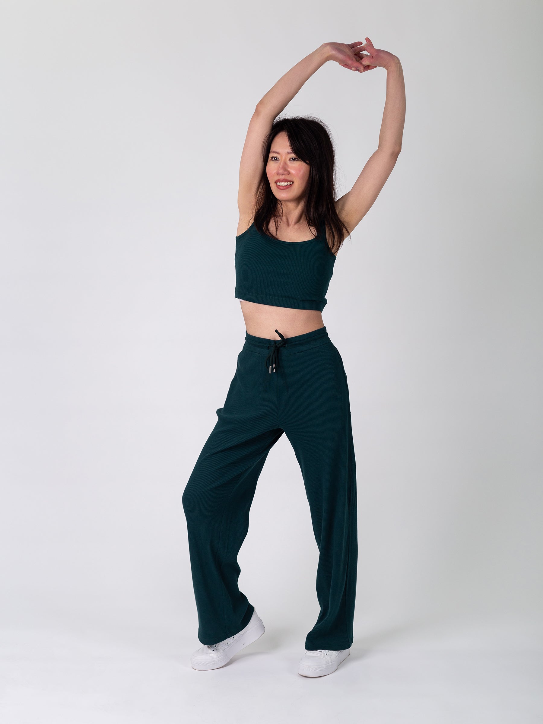 Revive™ Organic Cotton Crop Tank | Monstera-Organic Low Impact Activewear-Happy Earth