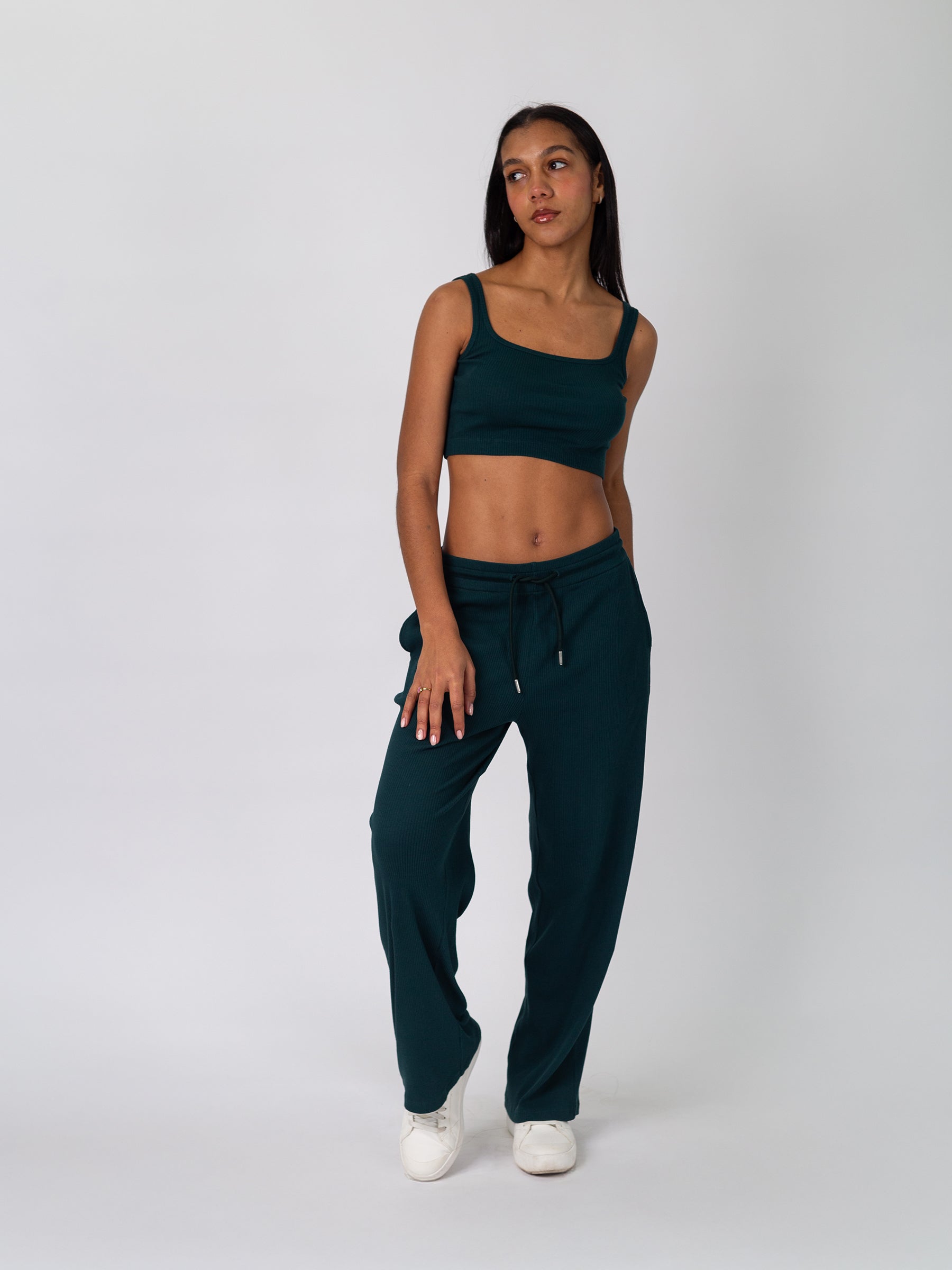 Revive™ Organic Cotton Crop Tank | Monstera-Organic Low Impact Activewear-Happy Earth