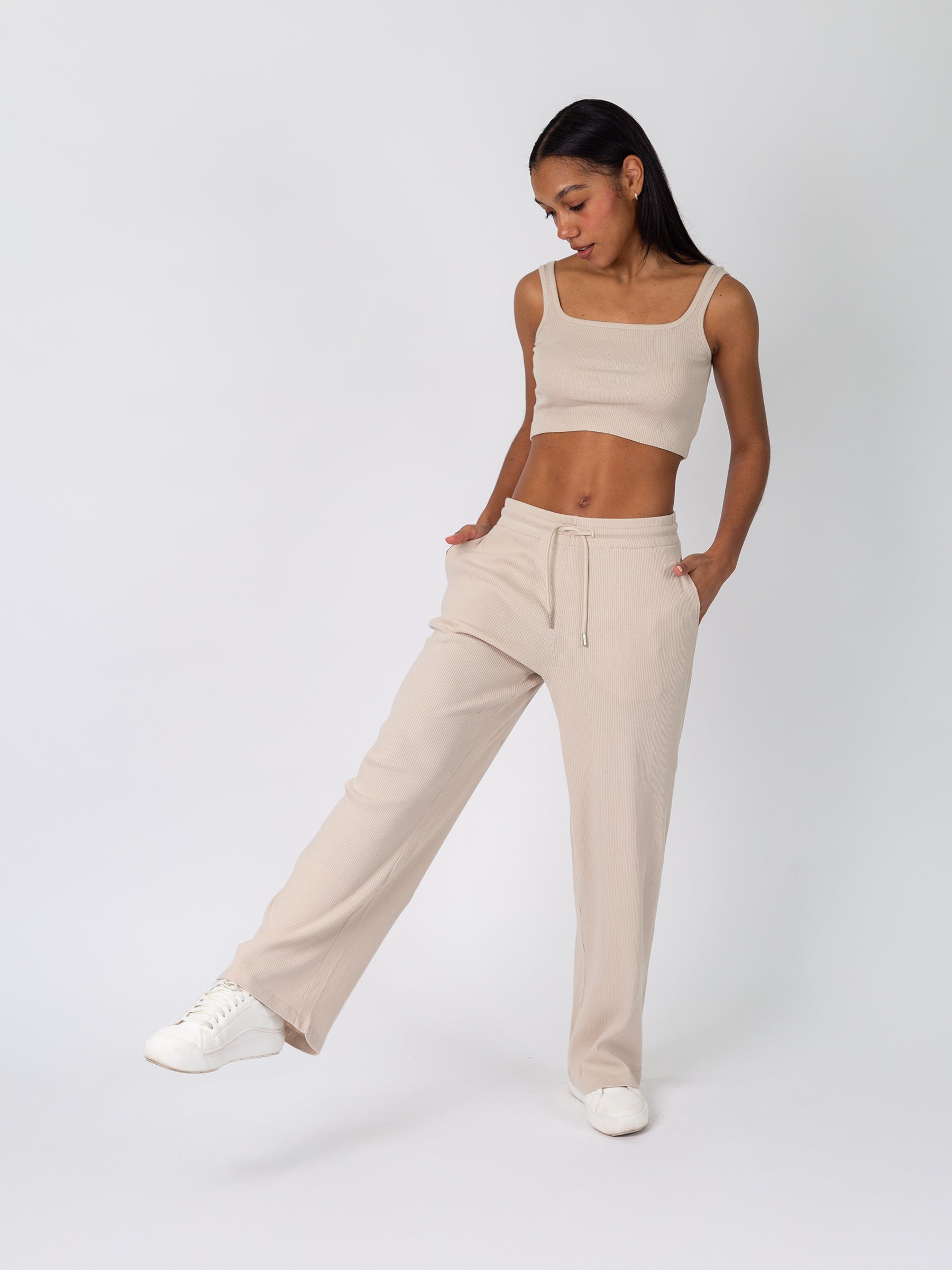 Revive™ Organic Cotton Crop Tank | Oat-Organic Low Impact Activewear-Happy Earth
