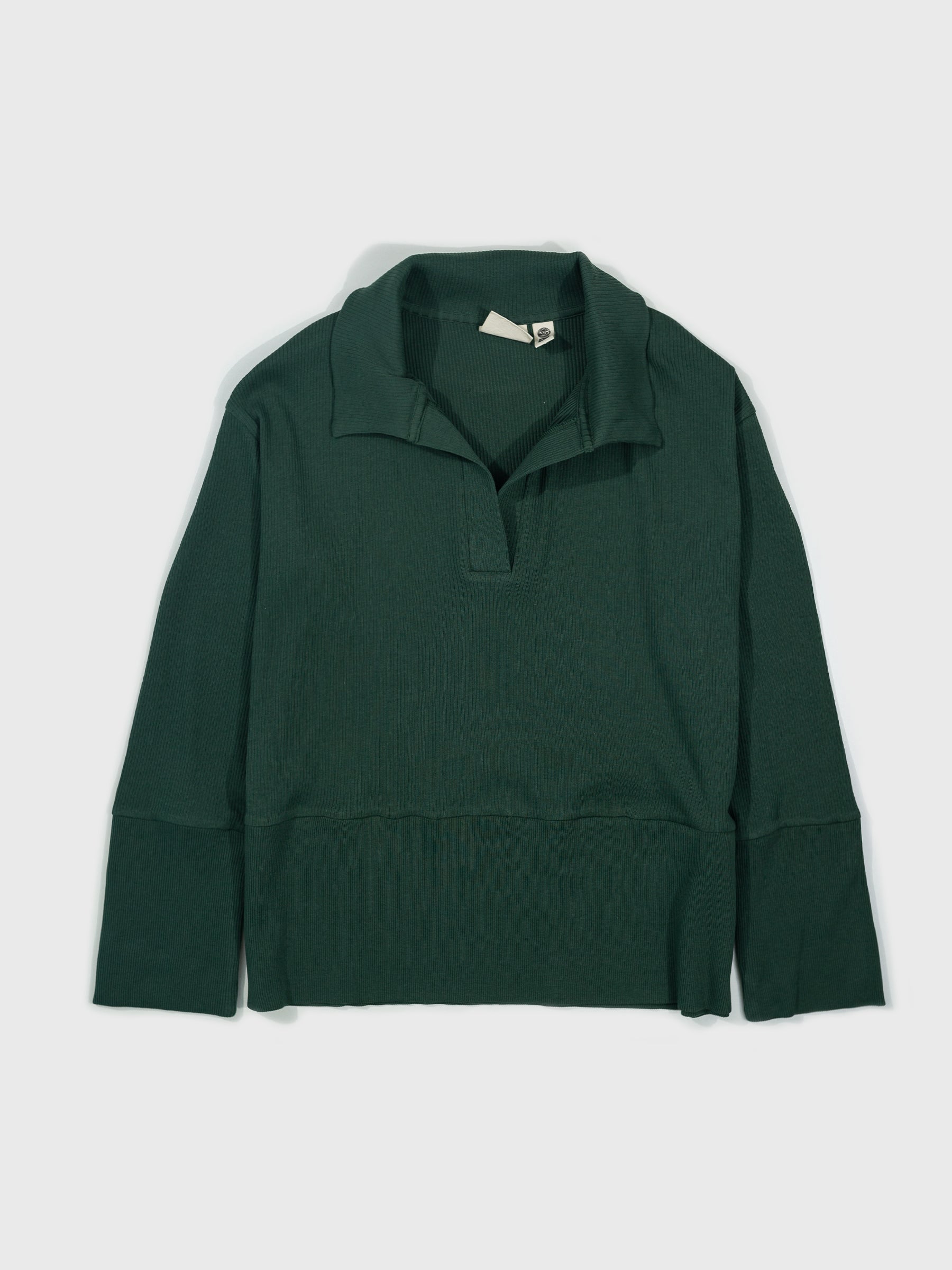 Revive™ Organic Cotton Polo Sweater | Juniper-Organic Low Impact Activewear-Happy Earth