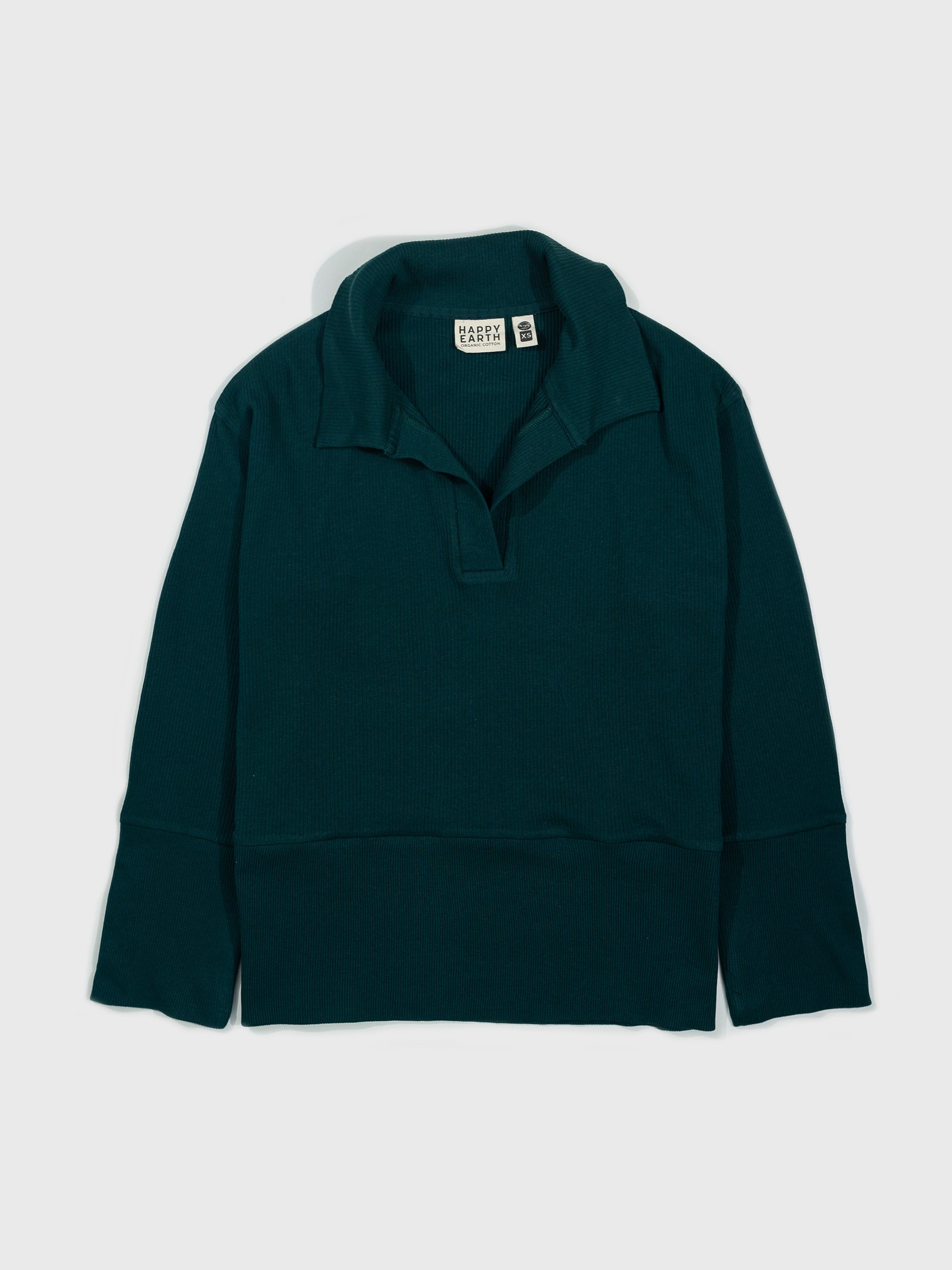 Revive™ Organic Cotton Polo Sweater | Monstera-Organic Low Impact Activewear-Happy Earth