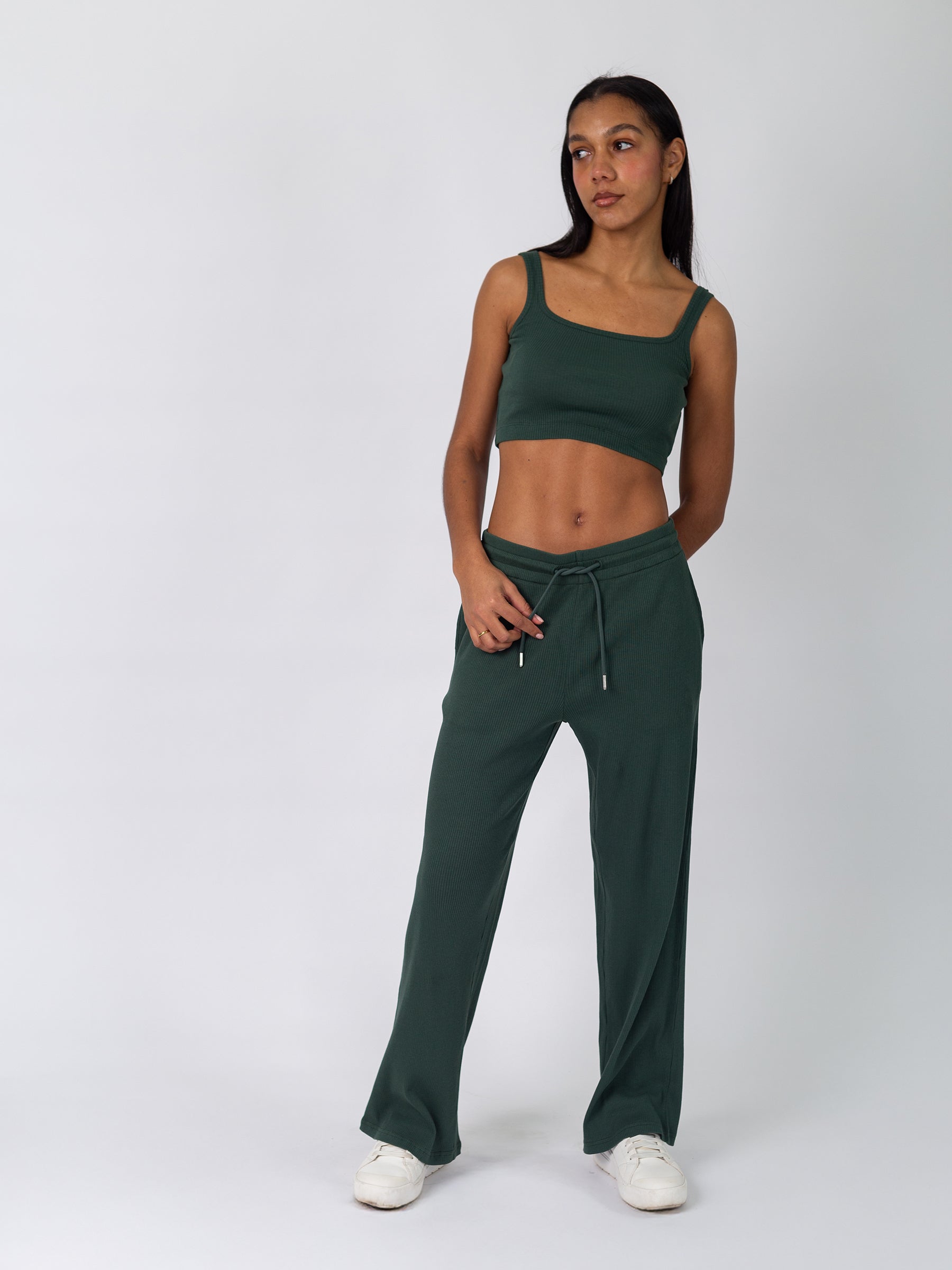 Revive™ Organic Cotton Wide-leg Pants | Juniper-Organic Low Impact Activewear-Happy Earth