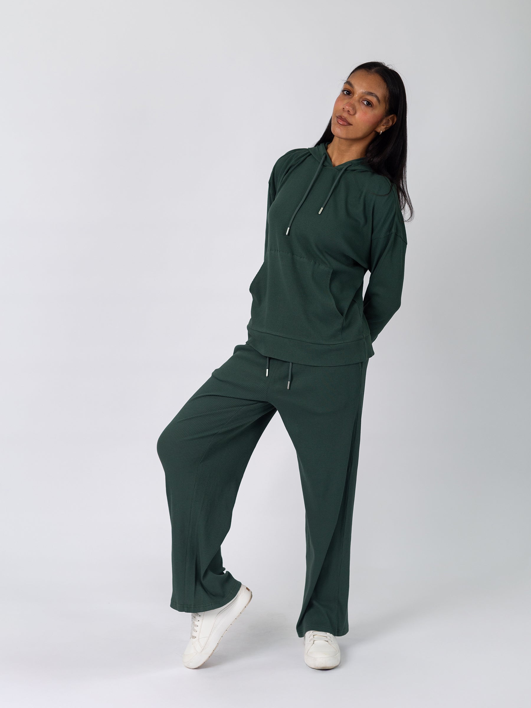 Revive™ Organic Cotton Wide-leg Pants | Juniper-Organic Low Impact Activewear-Happy Earth