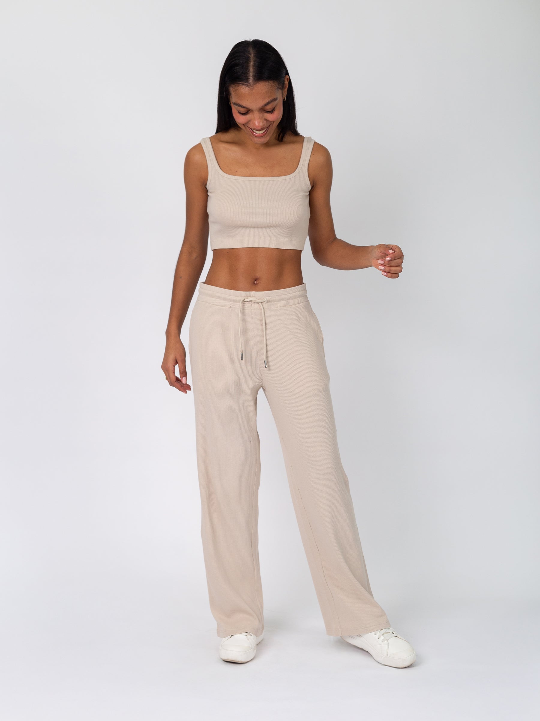 Revive™ Organic Cotton Wide-leg Pants | Oat-Organic Low Impact Activewear-Happy Earth