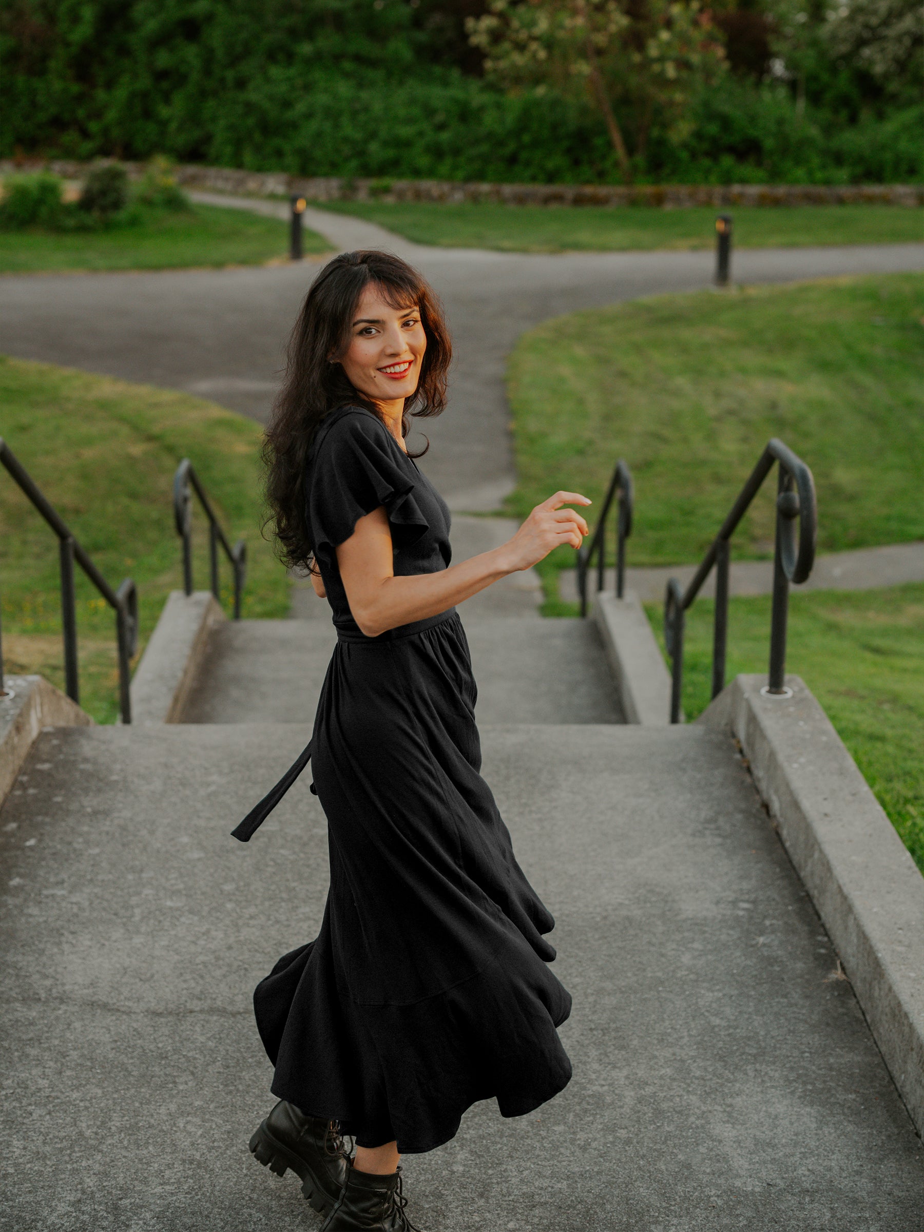 Ruffle Wrap Dress | Eclipse-Organic Dress-Happy Earth