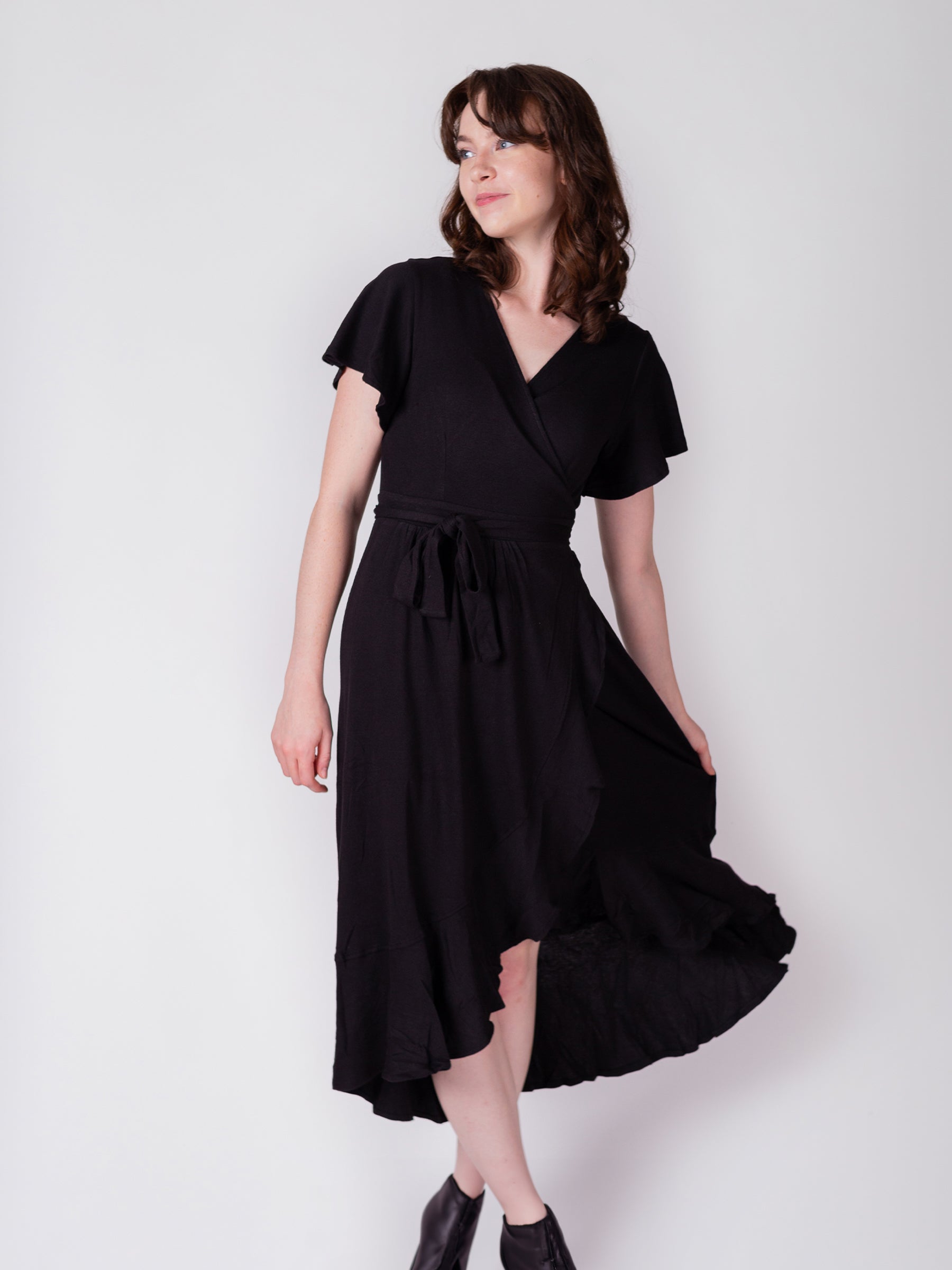 Ruffle Wrap Dress | Eclipse-Organic Dress-Happy Earth