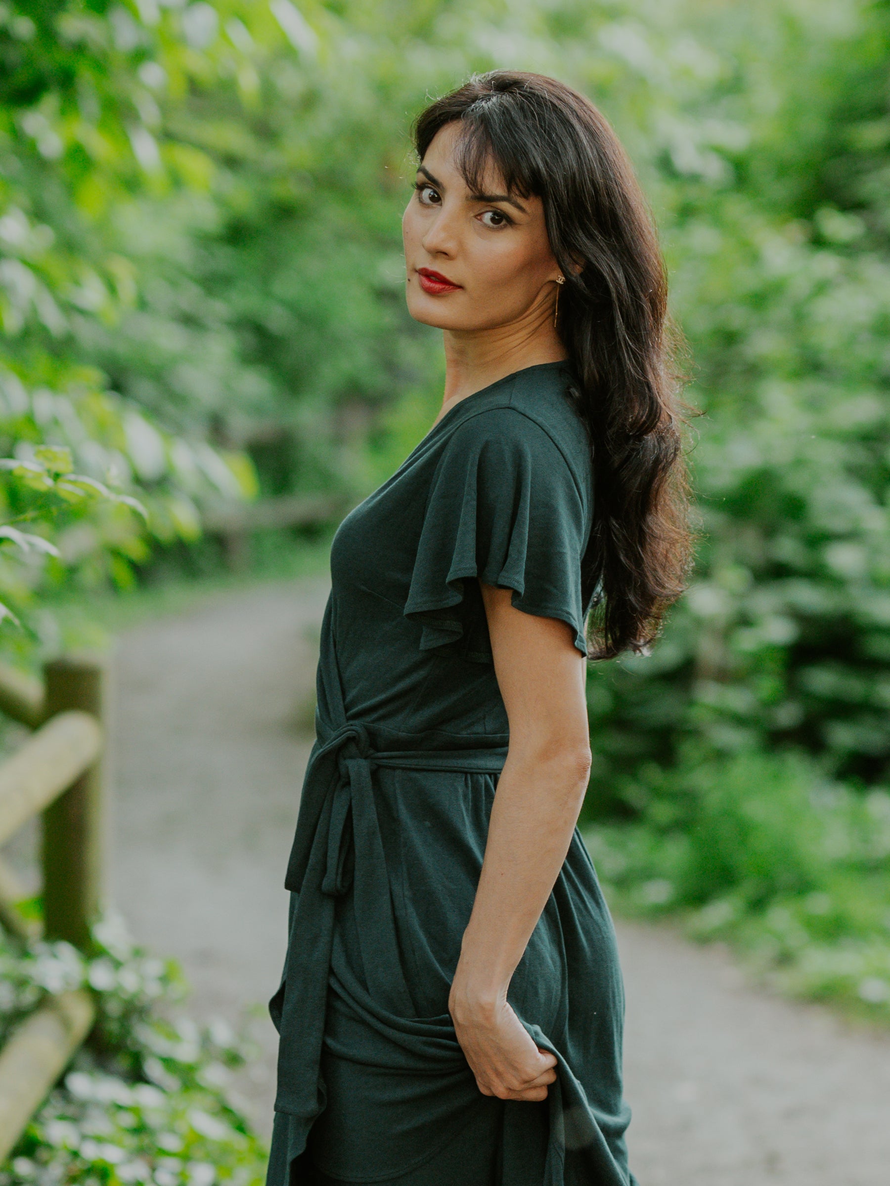 Ruffle Wrap Dress | Monstera-Organic Dress-Happy Earth
