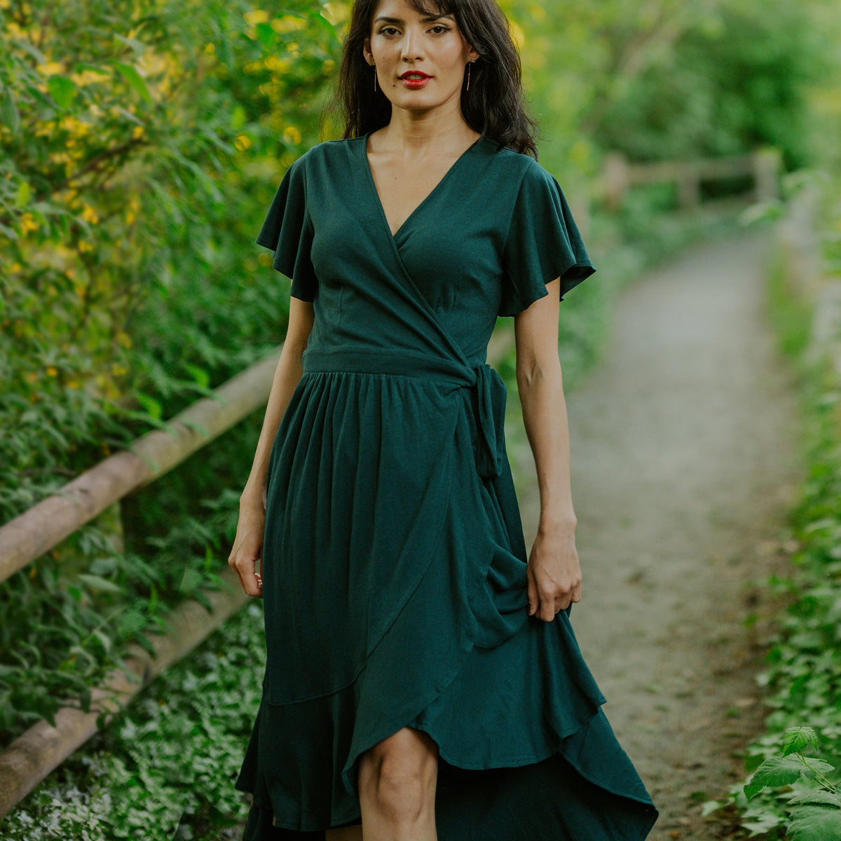 cotton on ruffle wrap dress Wrap dress in cotton muslin with ruffles
