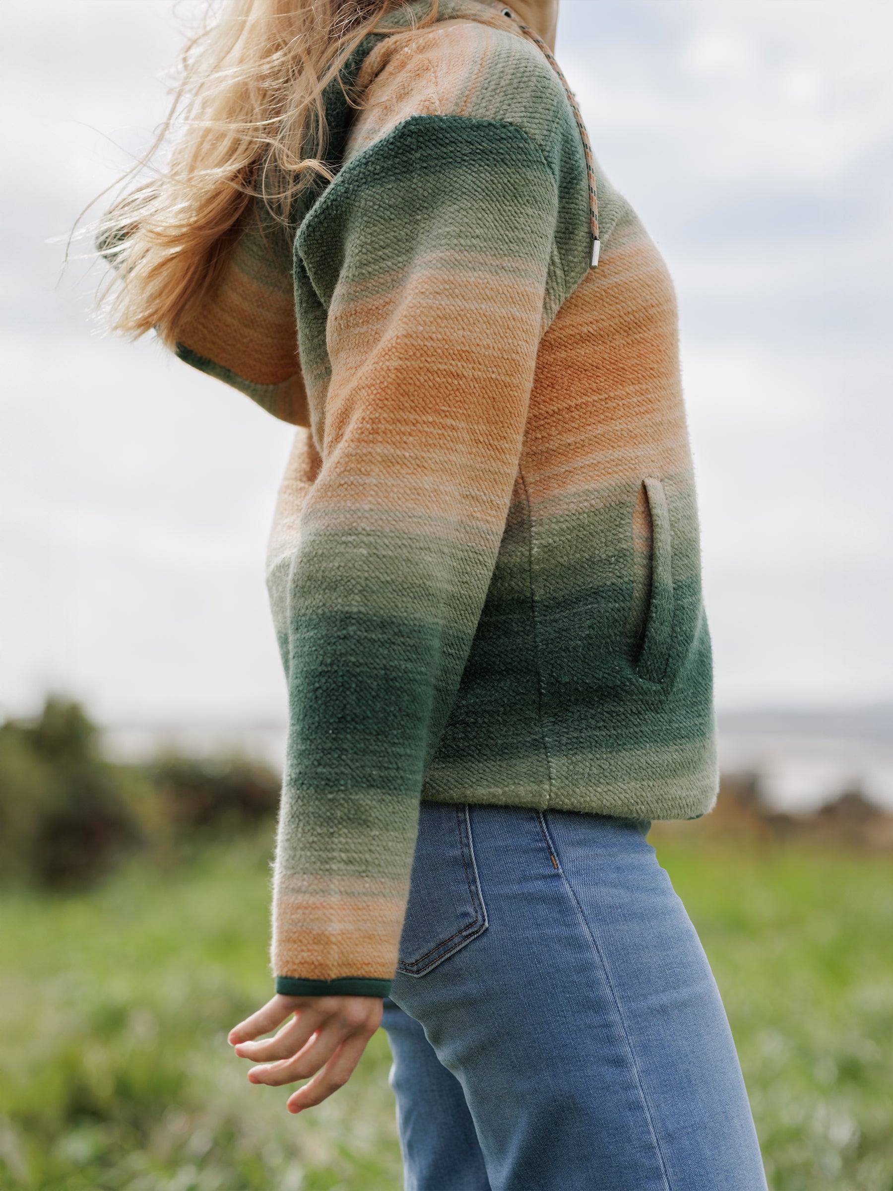 Autumn Ombré Sherpa, a Organic Jacket by Happy Earth Apparel