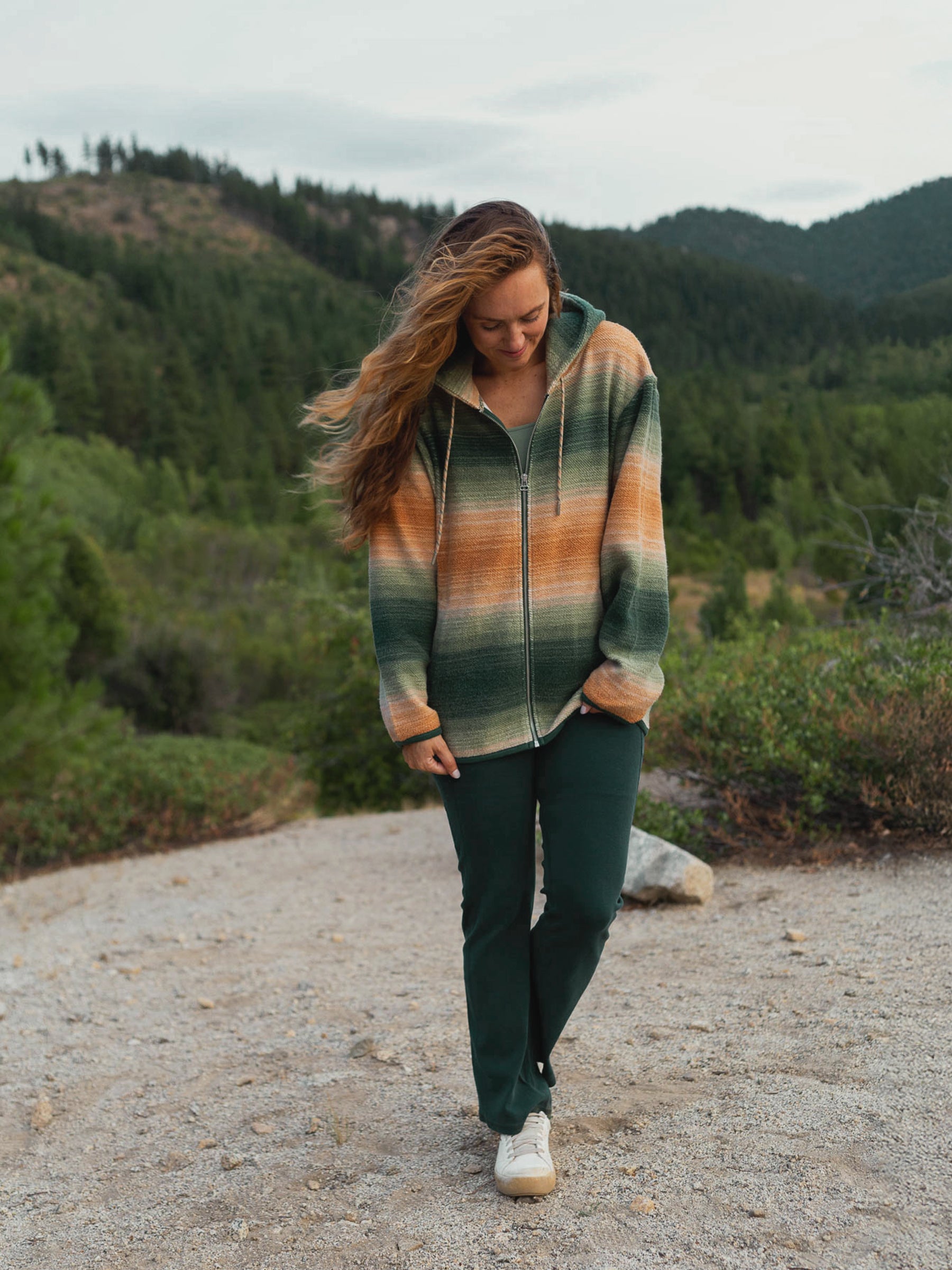Autumn Ombre Sherpa - Organic Cotton Zip-Up Hoodie | Happy Earth