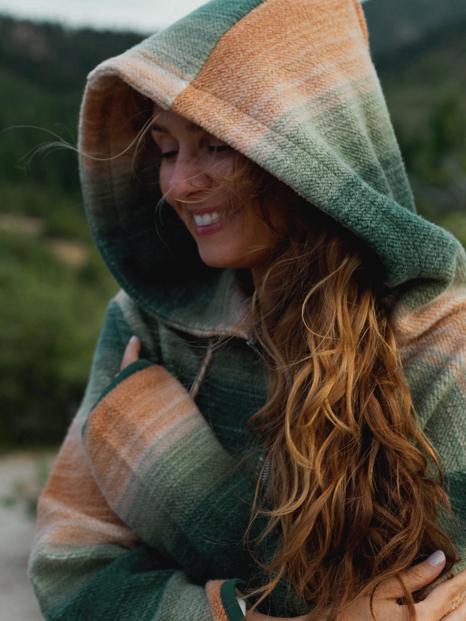 Autumn Ombré Sherpa, a Organic Jacket by Happy Earth Apparel