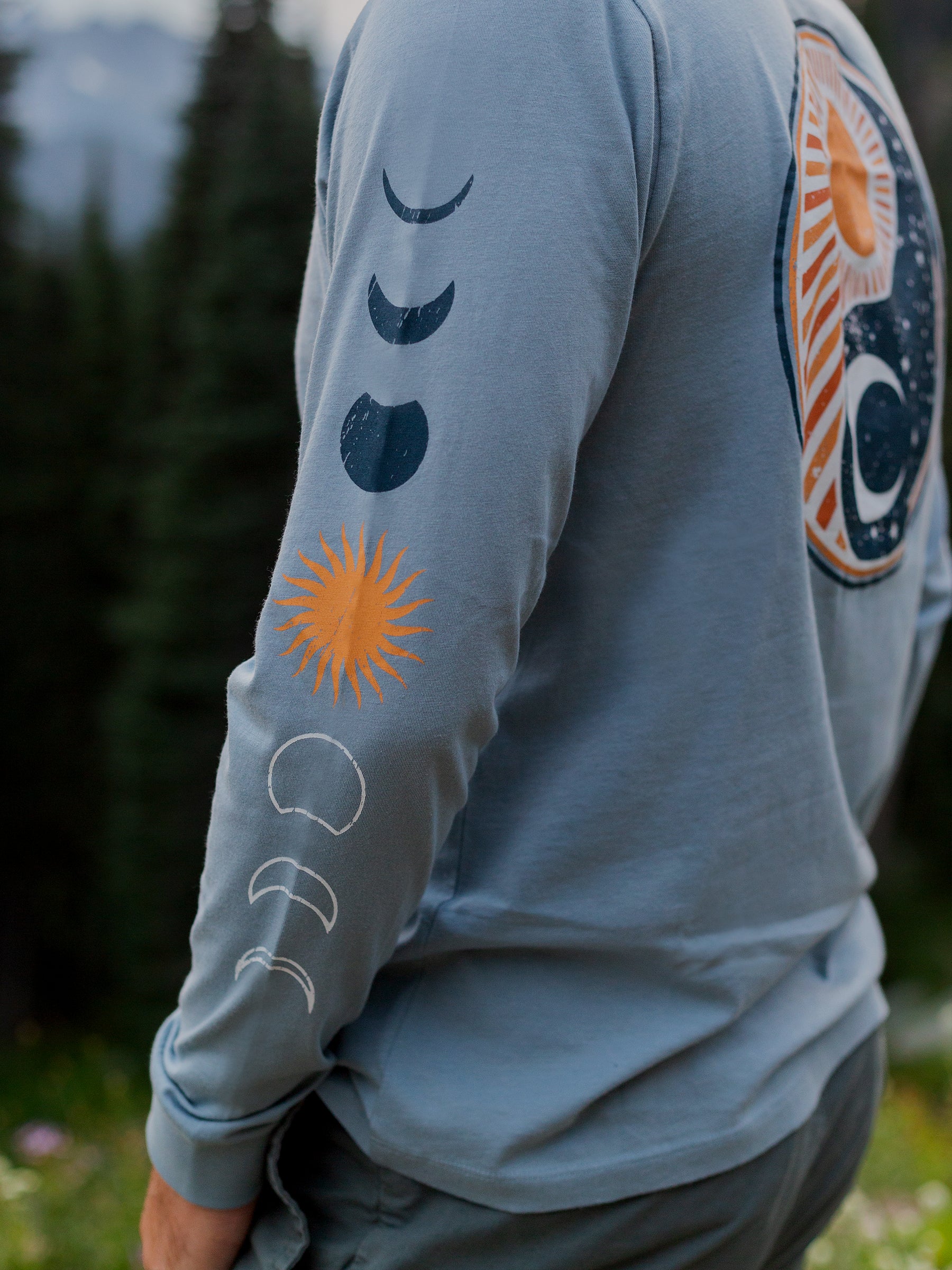 Sun and Moon Tee-Organic Long Sleeve Tee-Happy Earth