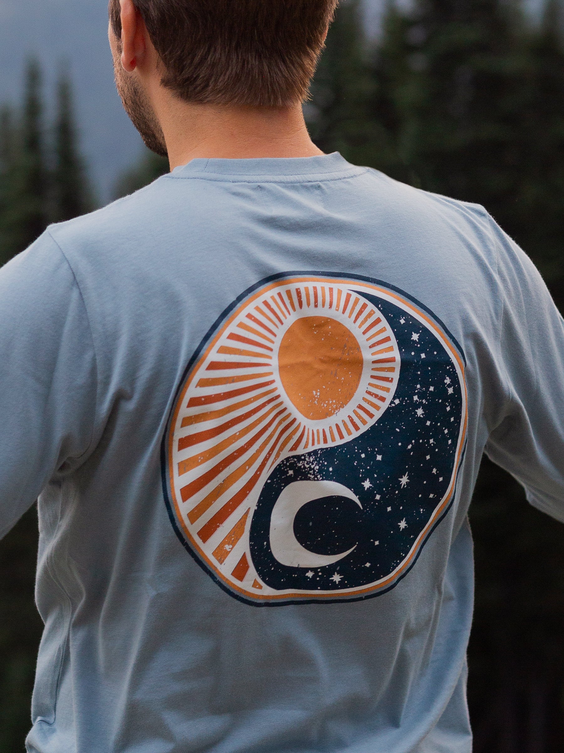 Sun and Moon Tee-Organic Long Sleeve Tee-Happy Earth
