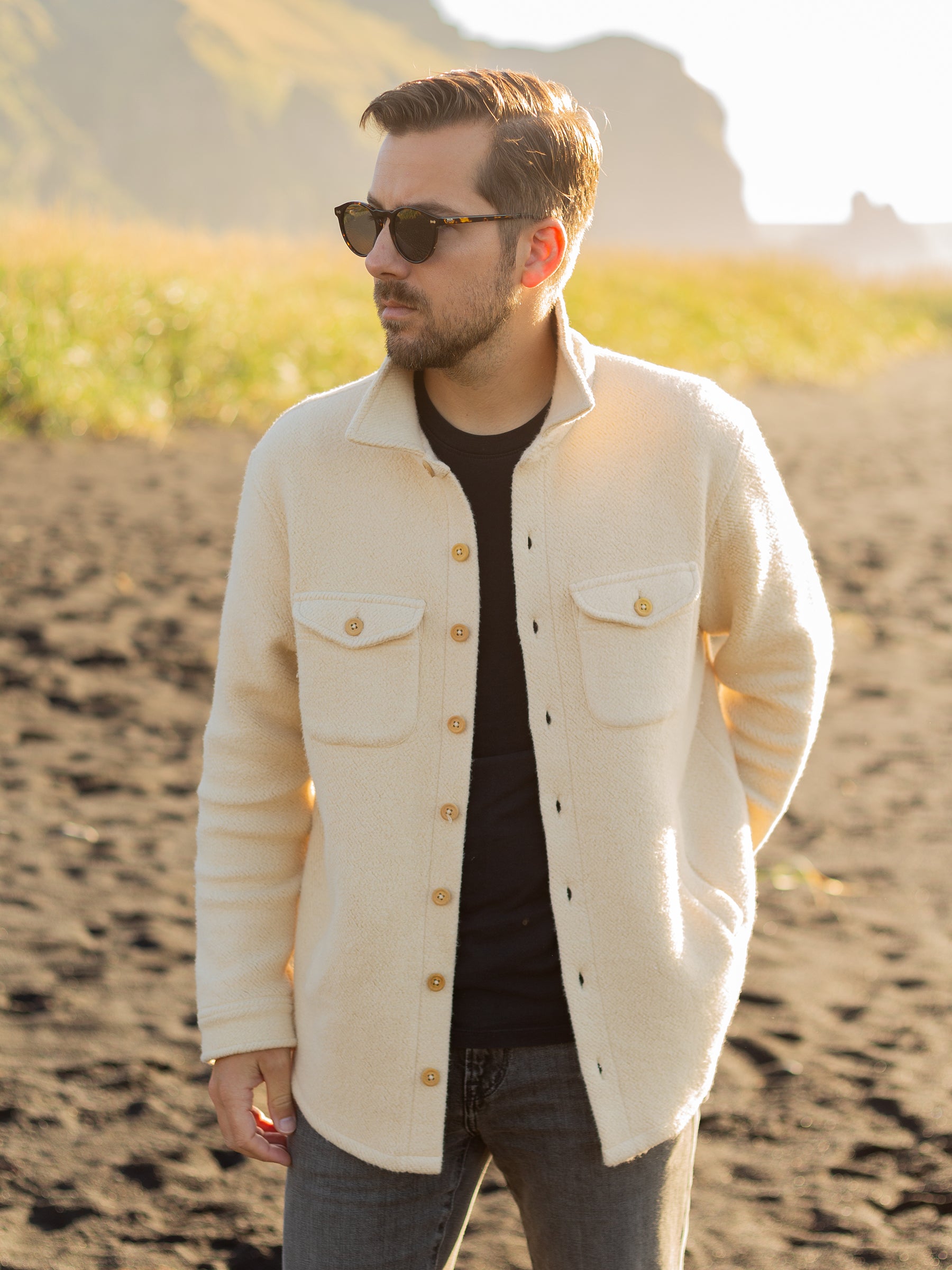 Tahini Sherpa Jacket-Organic Jacket-Happy Earth
