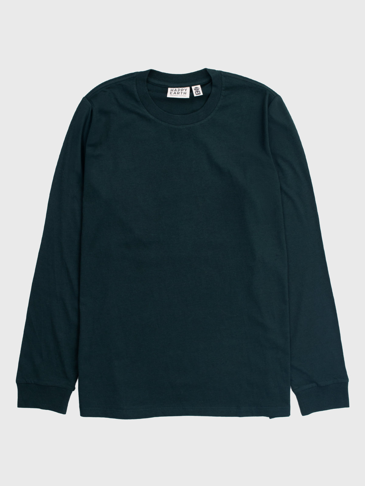 Front of the Midsommar organic cotton long sleeve tee in teal, plain front