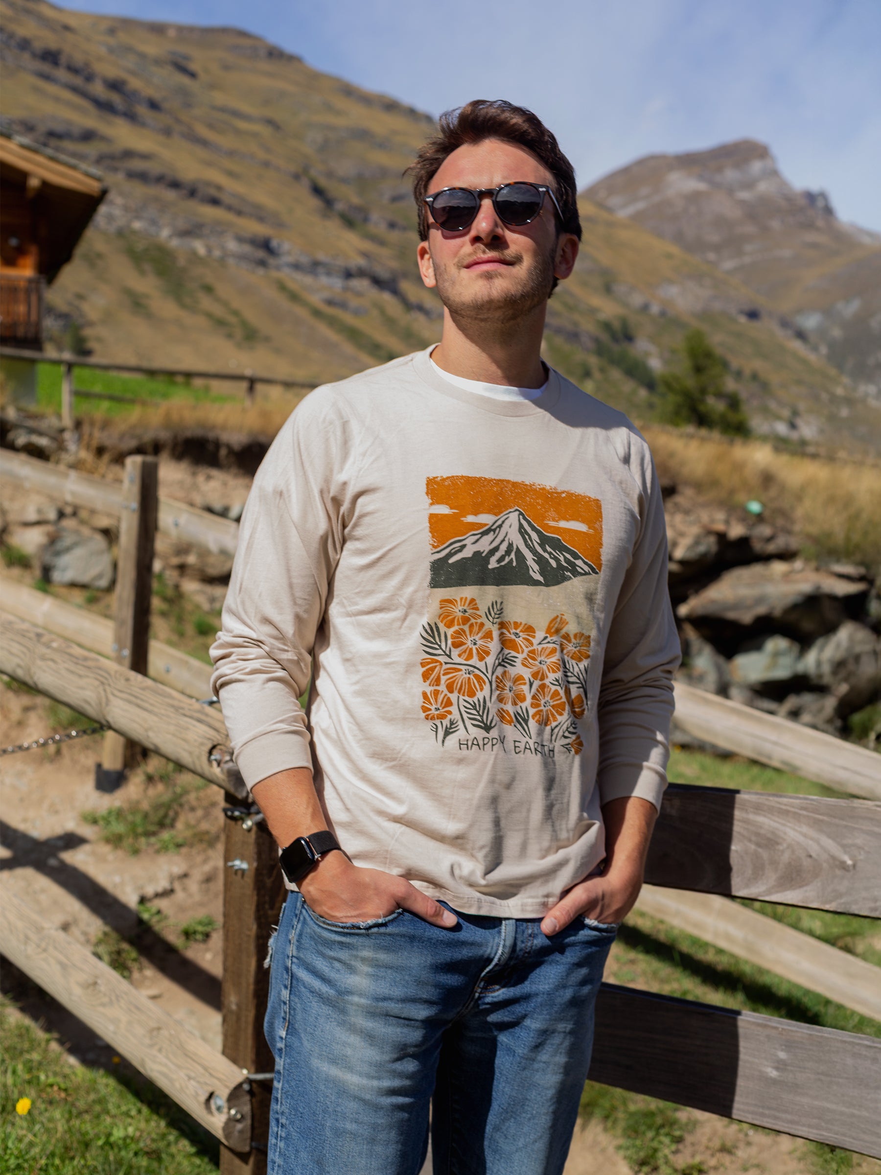 Spring Fever Tee, a Organic Long Sleeve Tee by Happy Earth Apparel