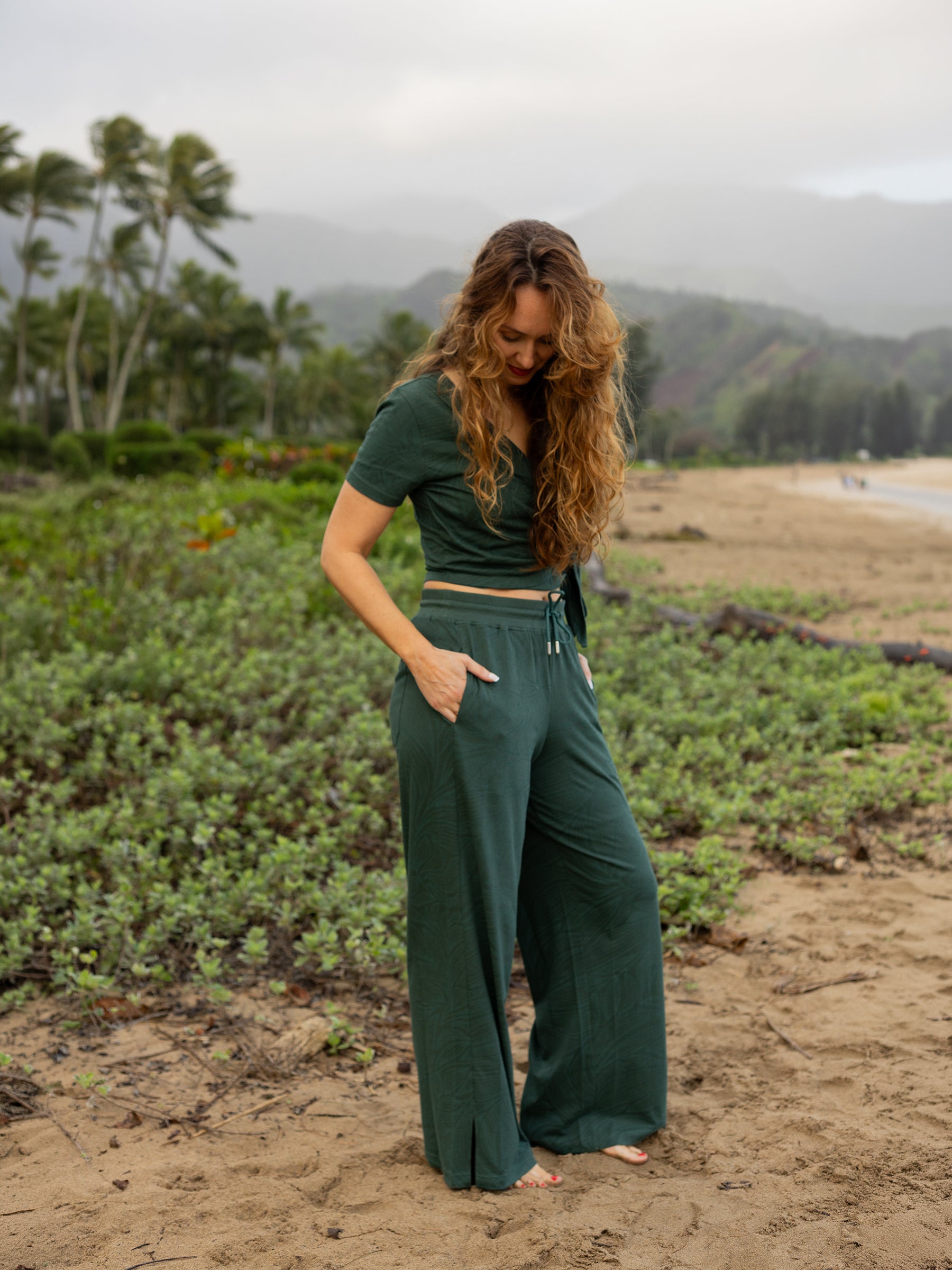 Women's Organic Wrap Crop Top | Tropics