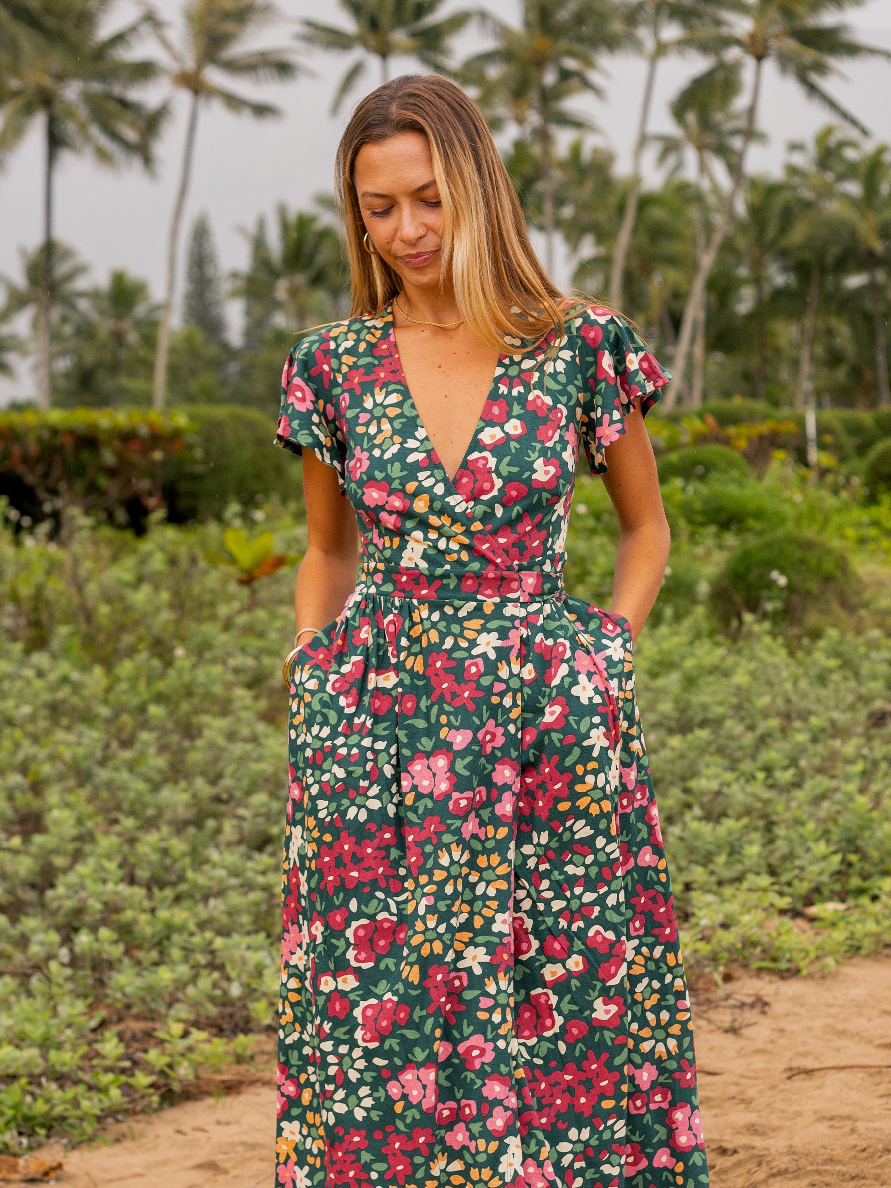 slim fit dress slacks Maxi Wrap Dress Sewing Pattern – Patterns For Less main image 1