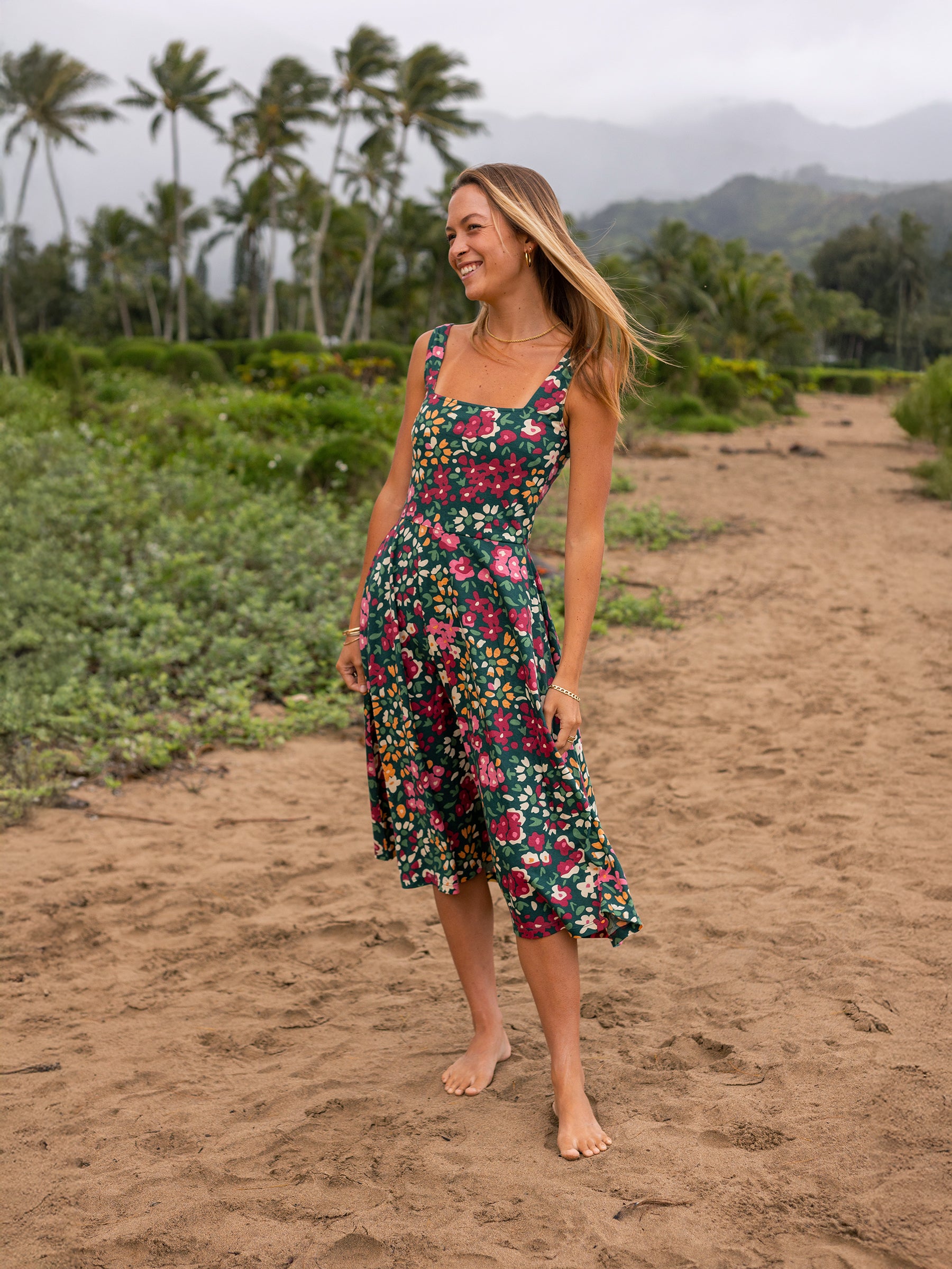 white christmas dresses Women's Organic Cotton Midi Dress