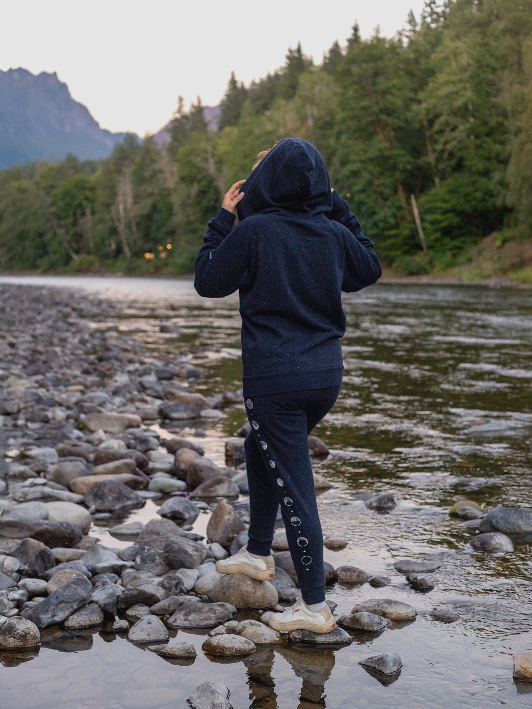 Starlit Night Zip Hoodie, a Organic Hoodie by Happy Earth Apparel