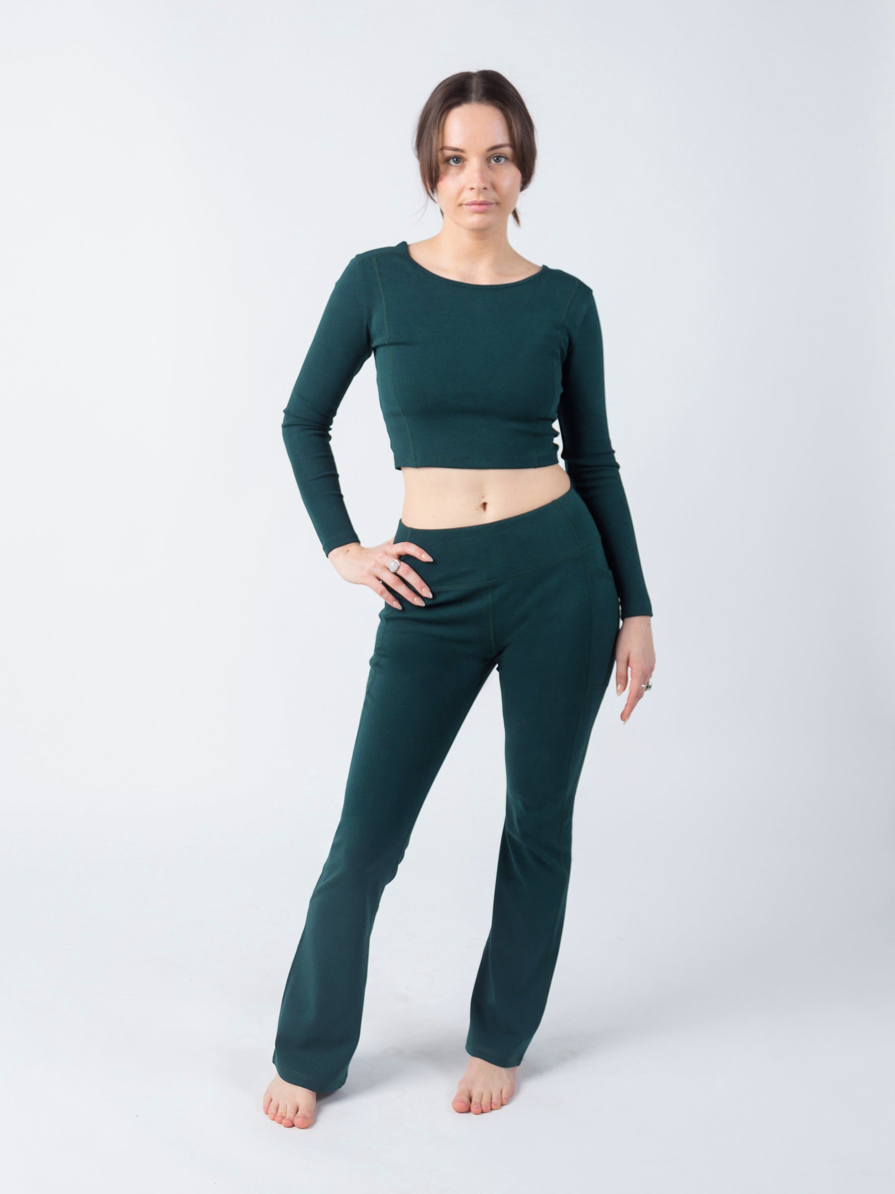 PlantTec™ Flare Leggings | Monstera, a Organic Activewear by Happy Earth Apparel