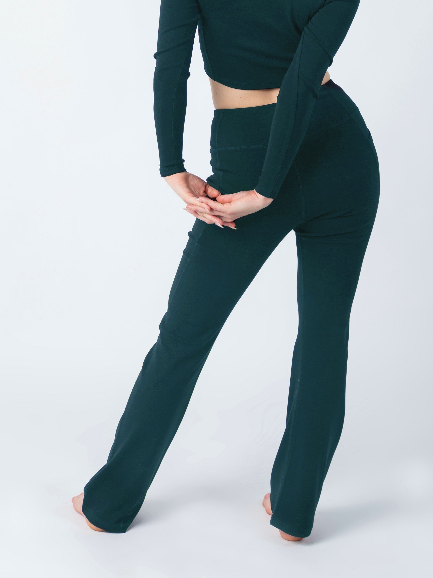 PlantTec™ Flare Leggings | Monstera, a Organic Activewear by Happy Earth Apparel