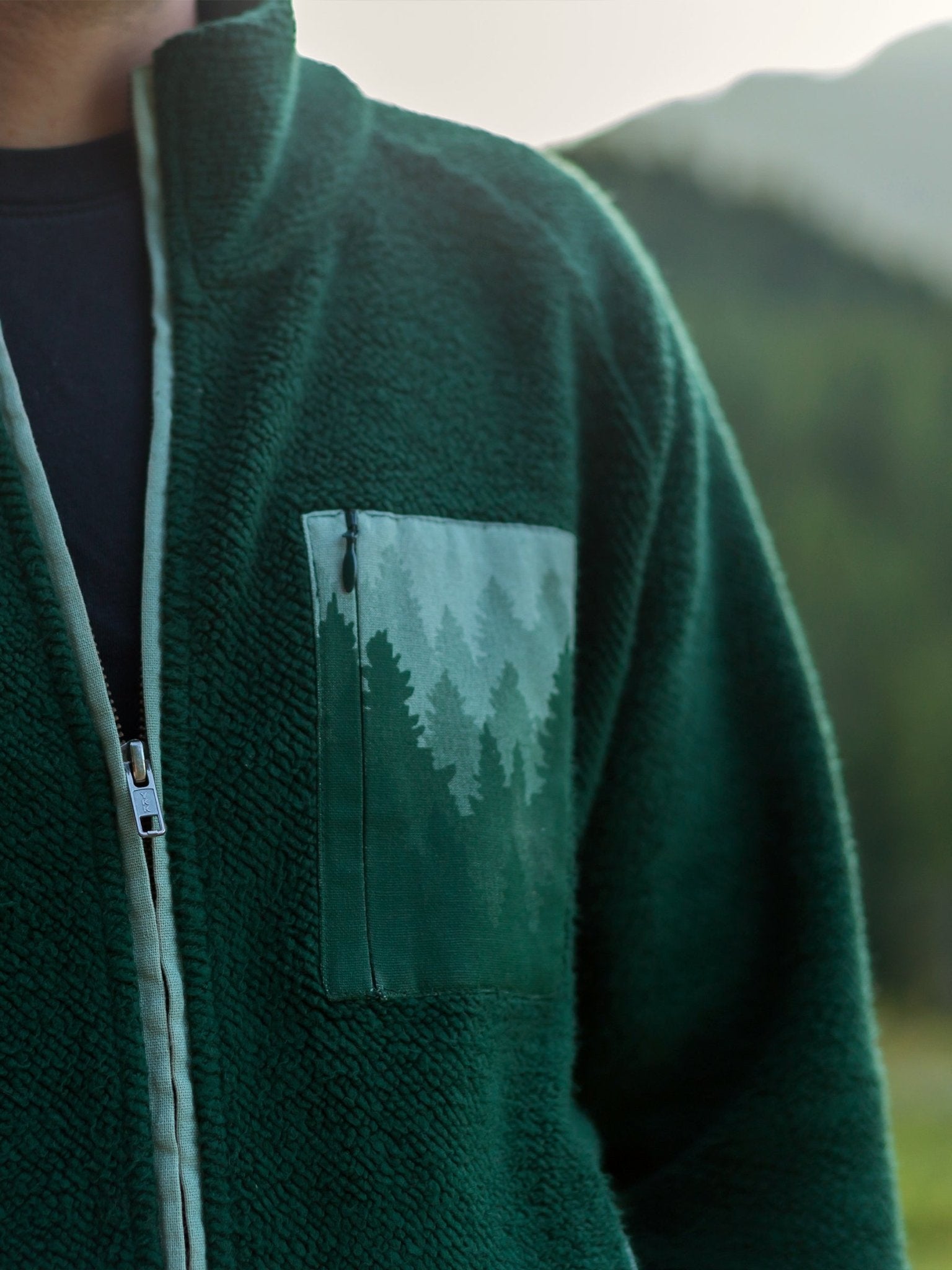 Evergreen Sherpa Jacket Organic Jacket - Happy Earth Apparel